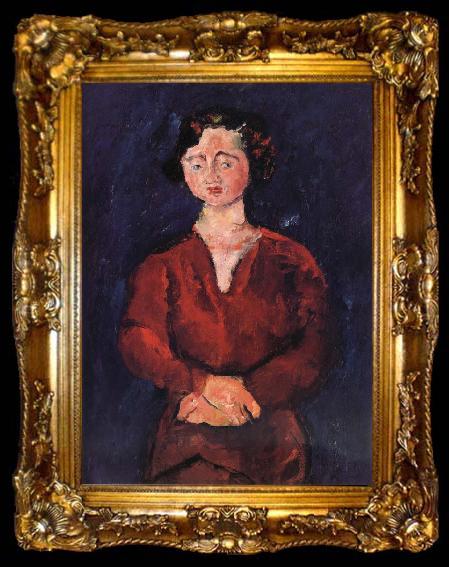 framed  Chaim Soutine Jeune Femme En Rouge, ta009-2